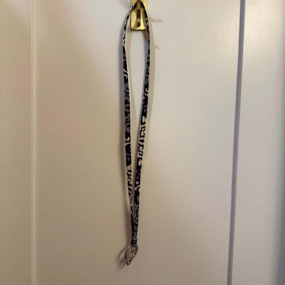 Vera Bradley Cotton Lanyard Black and Gray Pattern